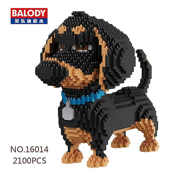 2100 st 16014 populär tecknad hund mini tax modell block byggklossar leksaker för barn presenter hund husdjur byggklossar 16014 no box