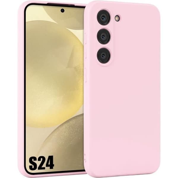 [LCS] Protective Case - BOOLING - for Samsung Galaxy S24 - Silicone - Ultra Slim - Light Pink Ljusrosa