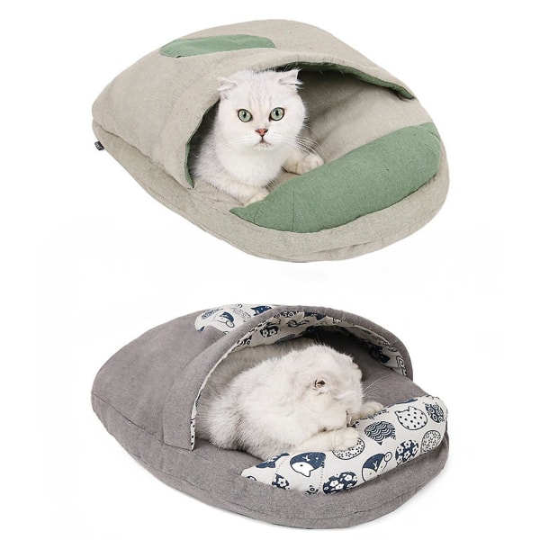 Kattsand. Sovsäck för katt. Maskintvättbar kattsäng. Använd ett kuddbo för att hålla värmen på vintern.