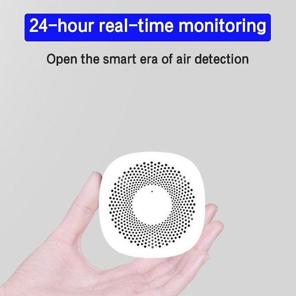 Digital CO2-mätare Gasdetektor CO2-sensor Luftkvalitetsmätare Formaldehyd TVOC Koldioxid Trådlös App Luftanalysator