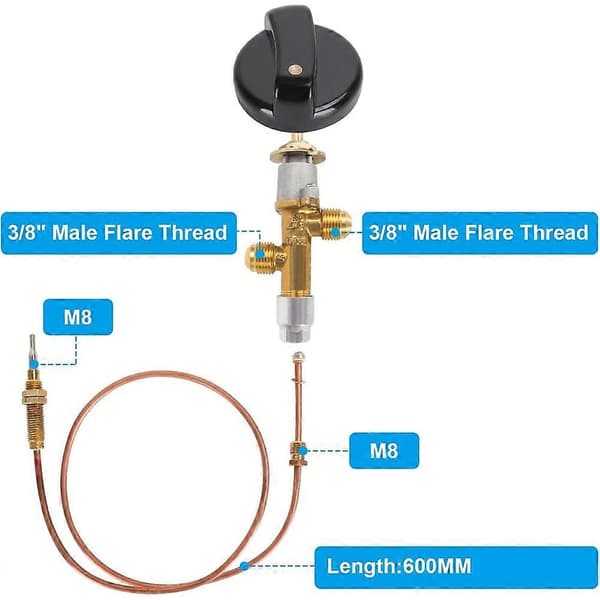 [LCS] Gaseldstad Eldstad Flamskyddsventilssats Eldstad Termoelement Ersättningsventil F As Shown