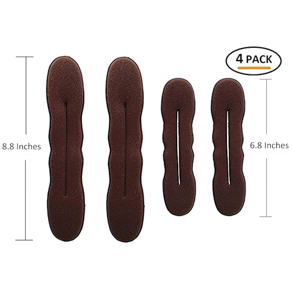 Magisk Hårknutmakare 4-pack (2 Små, 2 Stora) Skumknutformare Tillbehör Stark Flexibel Återanvändbar