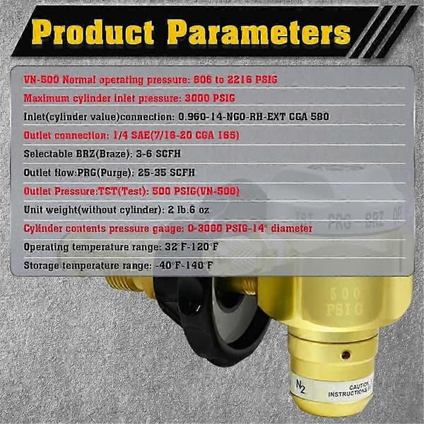 VN-500 Nitrogenrensningsregulator og flowmåler hybrid design