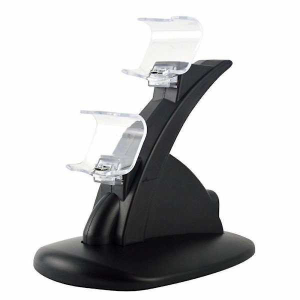 Dual USB-oplader LED-station Dock Hurtig Opladningsstander til Sony PS4 Controller US