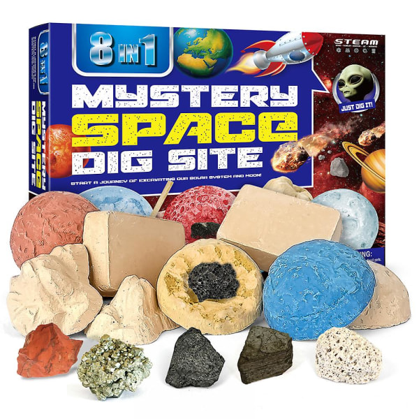 Dig Kit Minerals Collection Rock Mineral Gem Kit för barn Gräva ut riktiga mineraler med gruvverktyg, provinsamling