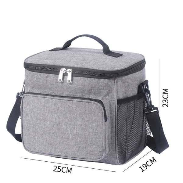[LCS] Cooler Bag, Soft Cooler Bag (Grey, 10L) Foldable Picnic Bag, Large
