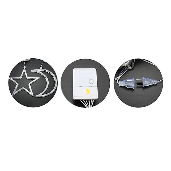 Fönstergardin USB-drivna Ljus med Fjärrkontroll, Kompatibel med Jul, Bröllop, Fest type1