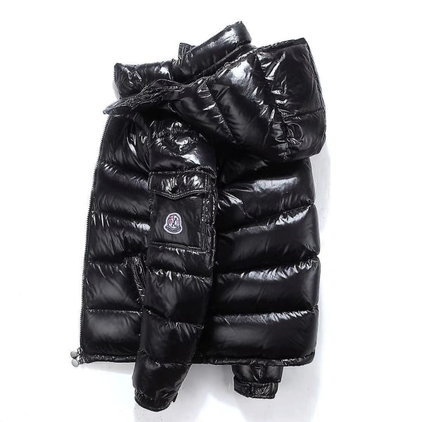 Dunjakke Herre Vinter Varm Jakke Ståkrage Knytehette Dunjakke Black XXXL