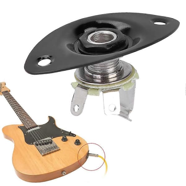 [LCS]1/4 Guitar Output Input Jack Plug Socket 6.35mm til elektriske guitarer basser musikalsk sort