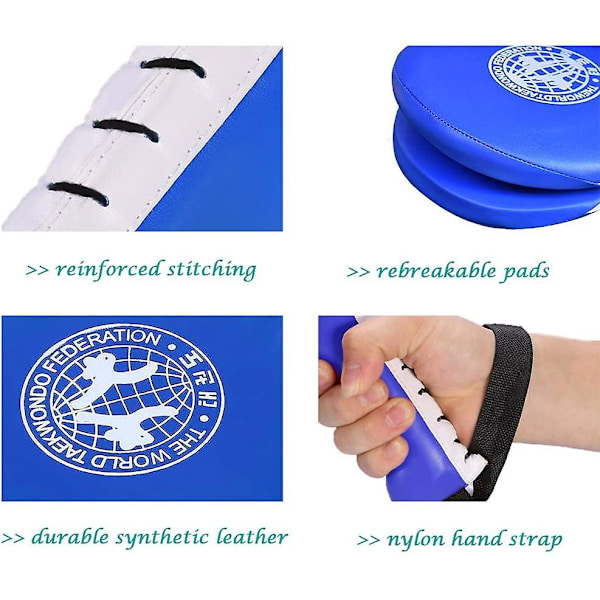 1 Par Holdbare Taekwondo Sparkepuder blue