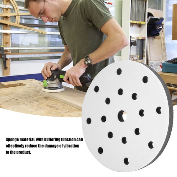 [LCS]150 mm diameter blød buffer svampe-interface dæmpeplade kompatibel med slibepuder 15 huller