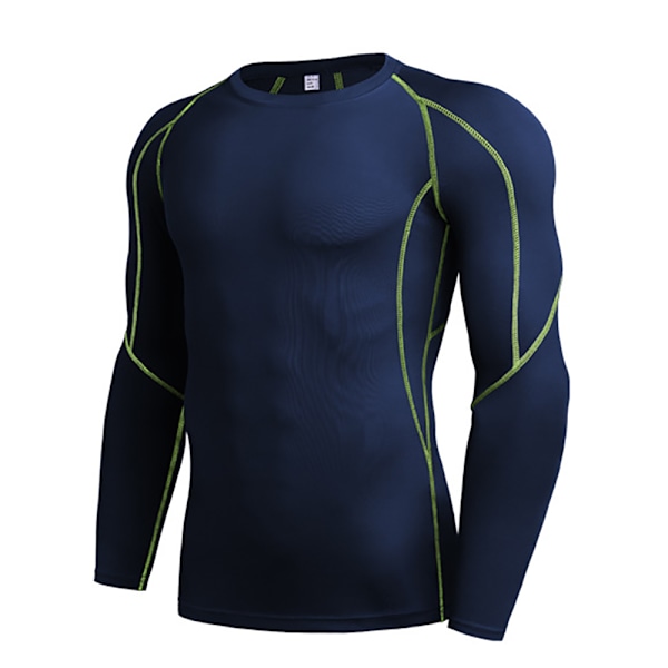 Dry Fit langærmet kompressions løbetrøje til mænd marineblå M navy blue