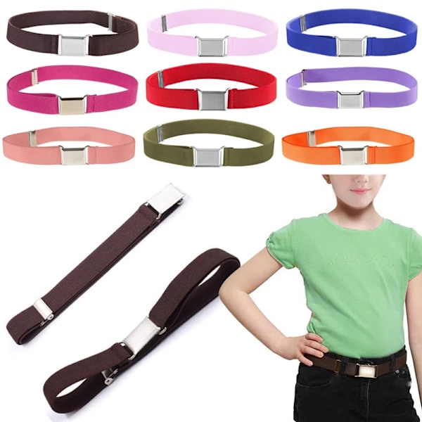 Säädettävät joustavat kangasvyöt pojille ja tytöille, yksivärinen joustava länsimainen vyö lapsille, vyötärönauha, cummerband, tyyppi 6 Length 35-75cm Type 6