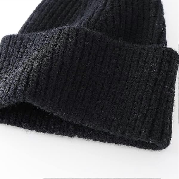 Mænd Kvinder Vinter Ribstrikket Hue Tyk Varm Skull Cap