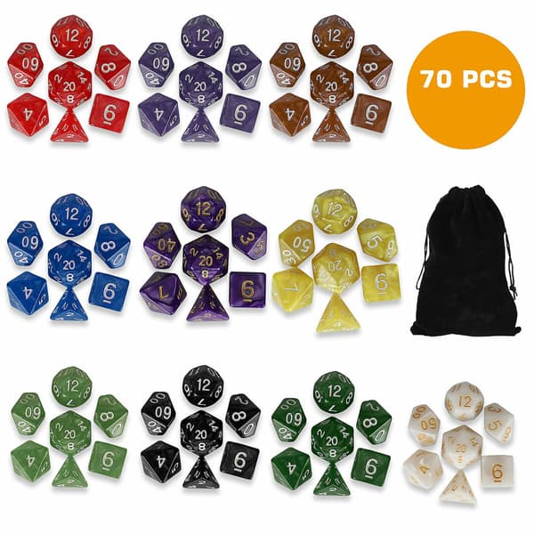 [LCS]70st Polyhedral Dice Set Kompatibel med Dungeons & Dragons Dnd Mtg Rpg D4-d20 Spel