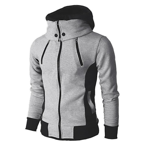 Ekstremt Komfortabel Jakke For Høst Vinter Menn Hette Casual Utendørs Vindjakke Gray XL