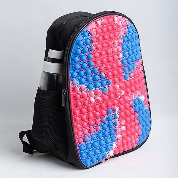 Väri Push Bubble Poika Tyttö Dekompressio Koululaukku Reput Aito Sateenkaari Pop It Reppu Fidget-lelut Color  B