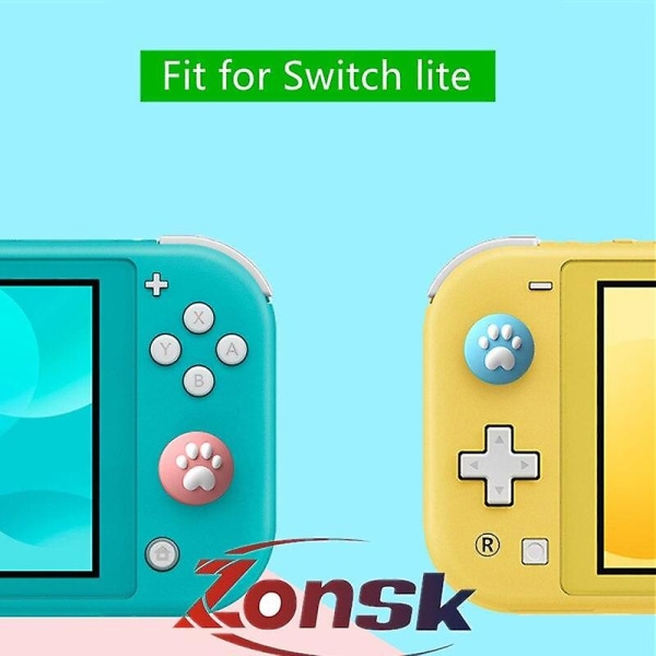 Katt tass dynor analog tumgrepp skydd för Nintendo Switch Lite NS Joycon handkontroll spakskydd för Switch Joy Con joystickskydd Purple