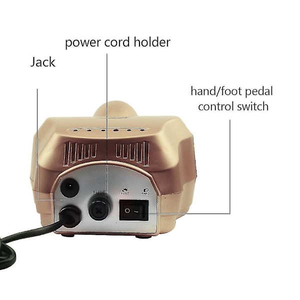 Neglefilmaskine 35000rpm Pro Manicure Maskine Apparat Til Manicure Pedicure Sæt Elektrisk Neglefil Golden AU Plug