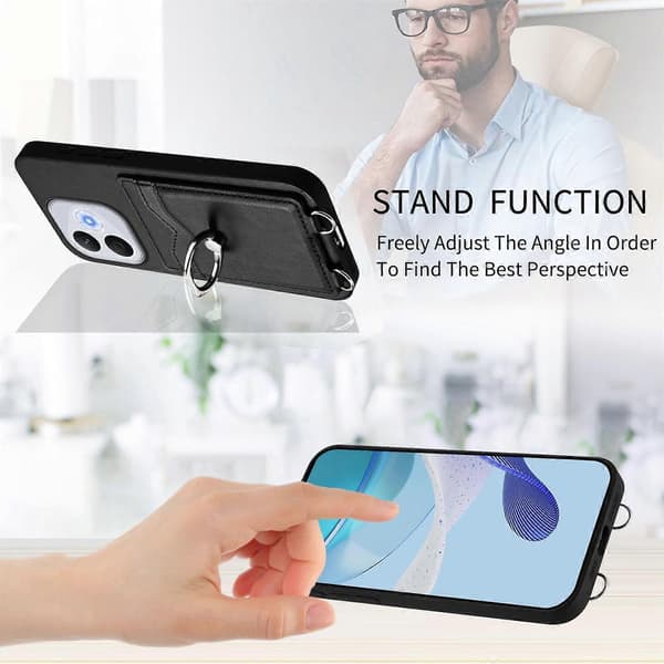[LCS]R20 Ring Card Holder Phone Case Black For Honor 400 Lite Global / X70i