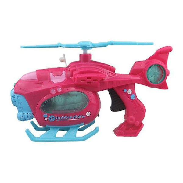 Rolig Magisk Bubbelblåsare Bubbelmaskin Elektrisk Automatisk Bubbelmaskin Tecknad Helikopter (Rosa)