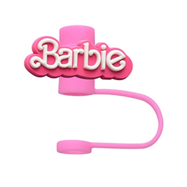 Barbie Sugerørshætte Silikone Barbie Tegneserie Blød Selvklæbende Sugerør Bruser 3 1pc