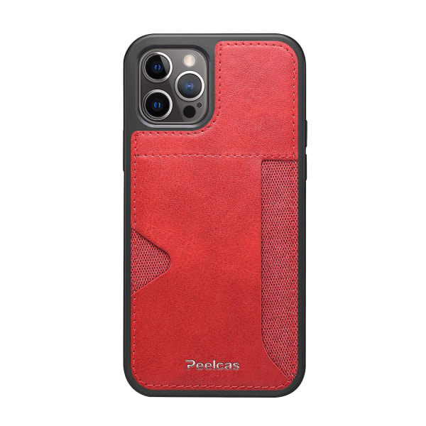 Case För Iphone 13 Pro Max, Phone case med korthållare Red