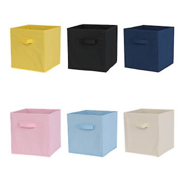 6 stk. Basics Sammenleggbare Stoff Oppbevaringsbokser Organizer Storage B
