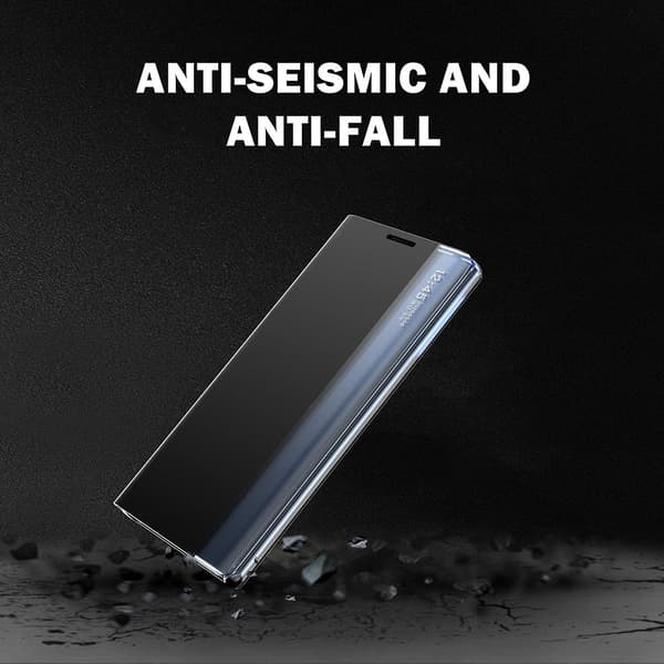 Til Galaxy Note 10 Plus Side Display Magnetisk Horisontal Flip Almindelig Tekstur Stof + PC-etui med & Til Galaxy Note 10 Plus Silver