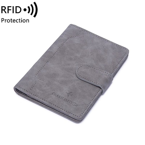 Uusi RFID-passilaukku, yksinkertainen solki, lyhyt todistusklipsi, miesten ja naisten erittäin ohut lippuklipsi ulkomaanmatkoille RFID/NFC-signaalien suojaamiseen gules