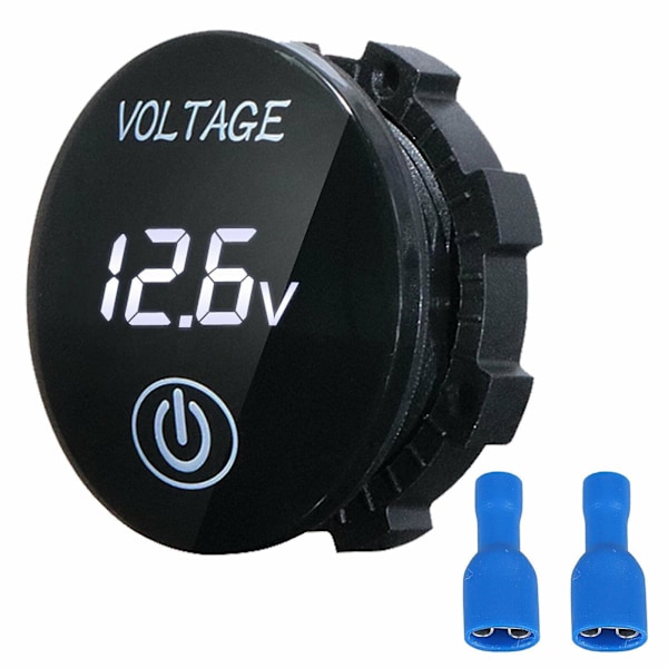 Bil Voltmeter Mätare Volt Spänningsmätare Display White