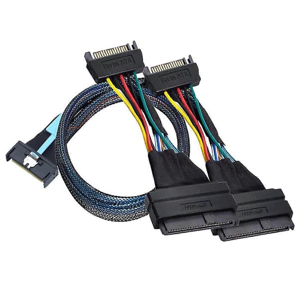 SAS MCIO 8i 74P - 2XSFF 8639+15P -sovitinkaapeli 0,5 m
