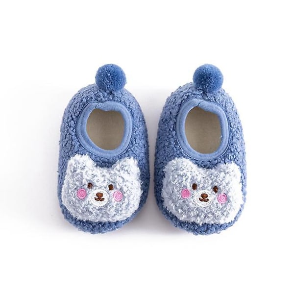 Baby Småbarn Anti-halk Fuzzy Slipper Floor Andas Tjocka Skor Strumpor blue 12-24months