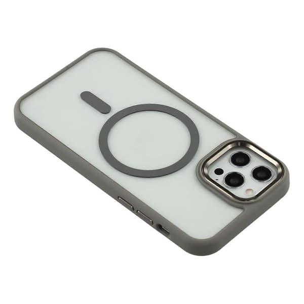 Fodral för iPhone 12 Pro Max kompatibelt med MagSafe Anti-Drop TPU PC-telefonfodral Grey Titanium Grey