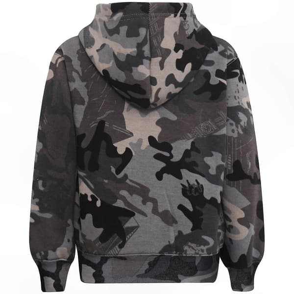 [LCS]Ensfarget unisex hettegenser med joggebukse Camo Charcoal 3-4 Years