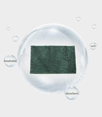 [LCS] Halkfri badrumsmatta, Chenille mikrofiber duschmatta med hög lugg, Mach