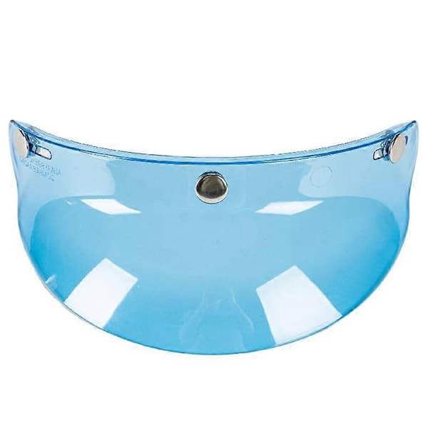 3-Snap Hjelm Peak Linse Solskærm Slidstærk til 3/4 Motorcykel Åben Hjelm Visir Solid blue