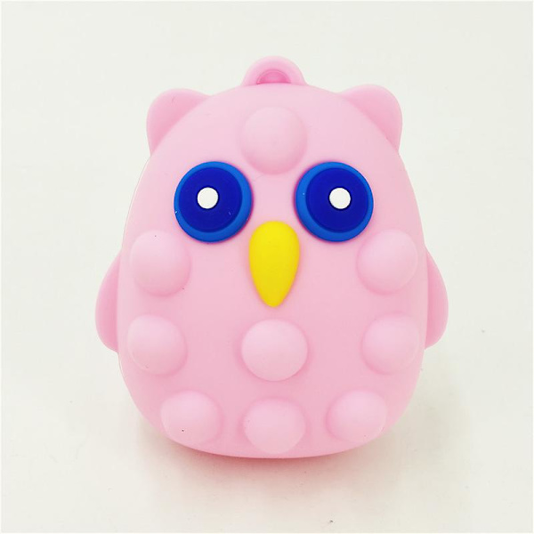 Push Bubble Fidget Leksak Portabel Silikon Dekompressionsleksaker Tanketräning Pusselspel För Pink