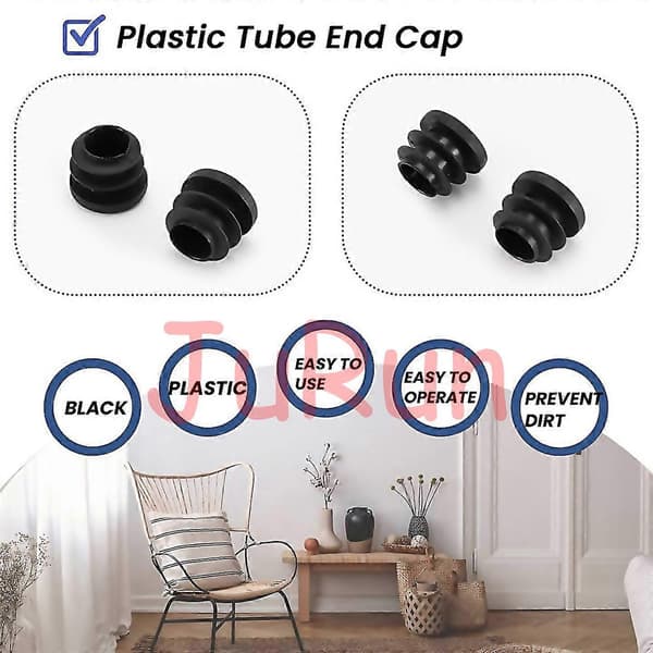 Til 15 stk. plastik blindprop rund rørindsats rørprop 16 mm sort