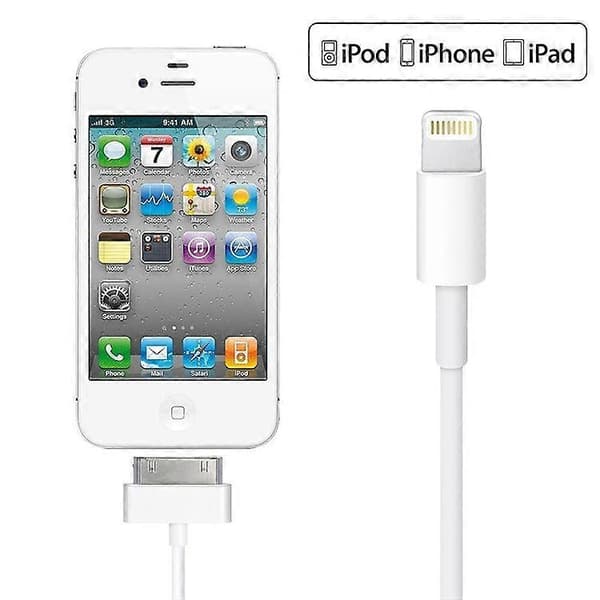 15 cm 8-pin hann til 30-pin hunn adapterkabel (hvit) White
