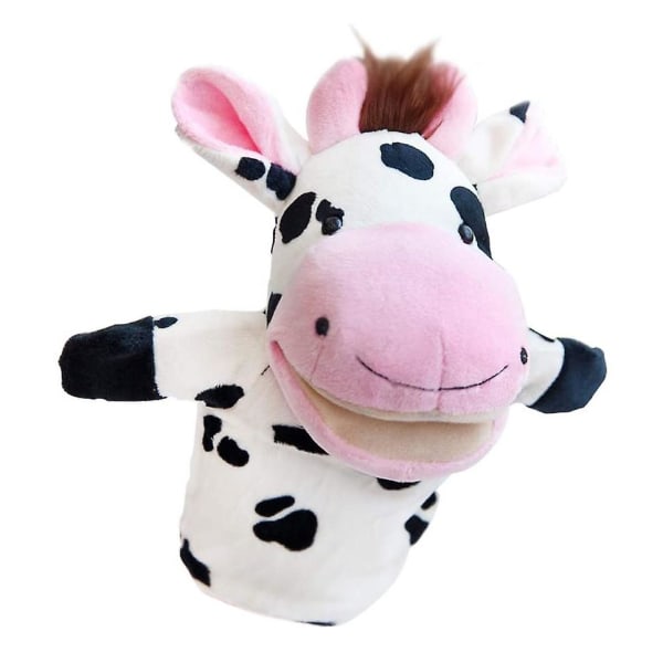 Handdockor Djungeldjur med Rörlig Mun för Rollek Cow