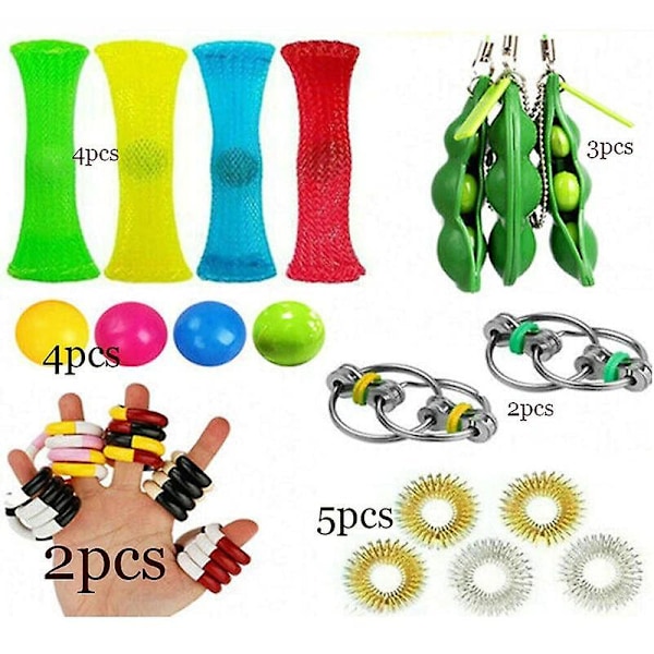 20 stk. sensorisk lekesett antistress lindring fidget leker