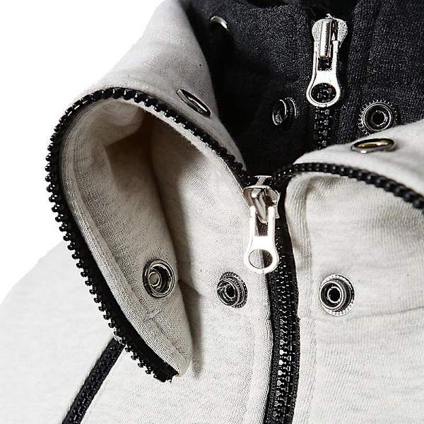 Ekstremt Komfortabel Jakke For Høst Vinter Menn Hette Casual Utendørs Vindjakke Dark Grey M