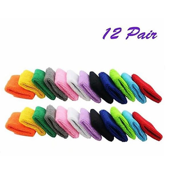 12 Par Bomulls Svettband Sport Svettband Basketarmband