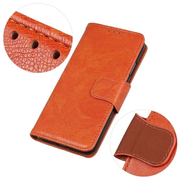 [LCS]iPhone 17 Pro Lompakkokotelo Aitoa nahkaa - Oranssi Orange 50