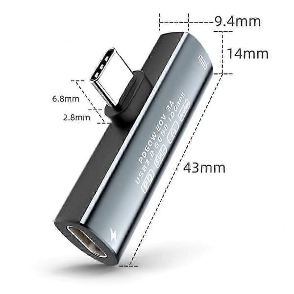 För snabb laddning och dataöverföring: 2-i-1 USB-C Splitterkabel, Typ-C till Dubbel Typ-C, 60W PD & 10Gbps