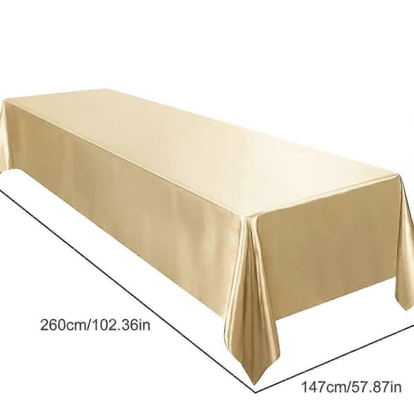 Elegant duk i bomull, lin og sateng, rektangulær bordduk, vann- og flekkbestandig for langvarig bruk, rosegull Rose Gold