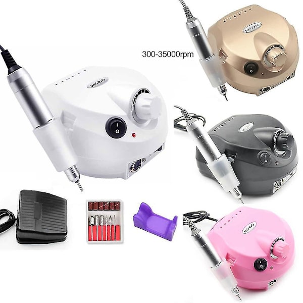 Neglefilmaskine 35000rpm Pro Manicure Maskine Apparat Til Manicure Pedicure Sæt Elektrisk Neglefil Pink EU Plug