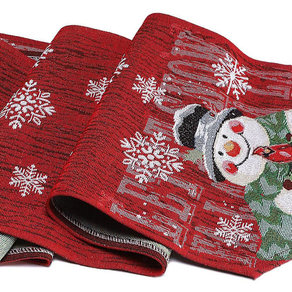 Julebordløper Snømann Broderi Bordløper Hjem Tab 33x183cm