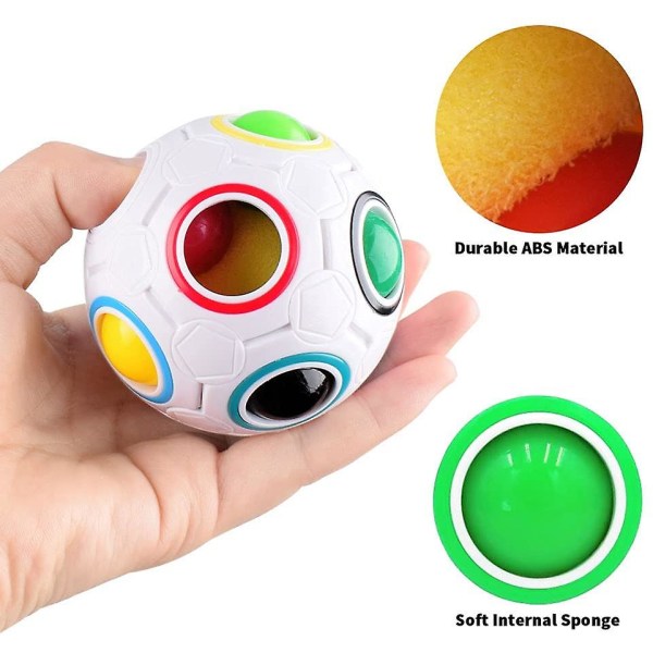 2 stk. Regnbue Magisk Ballkube Magisk Regnbueball Fidget Sensorisk Ball Hjernetrim Spill Fidget Leker